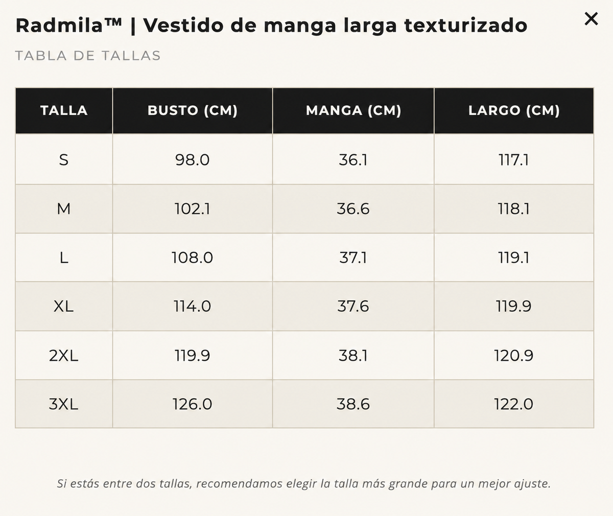 Radmila | Vestido texturizado de manga larga.