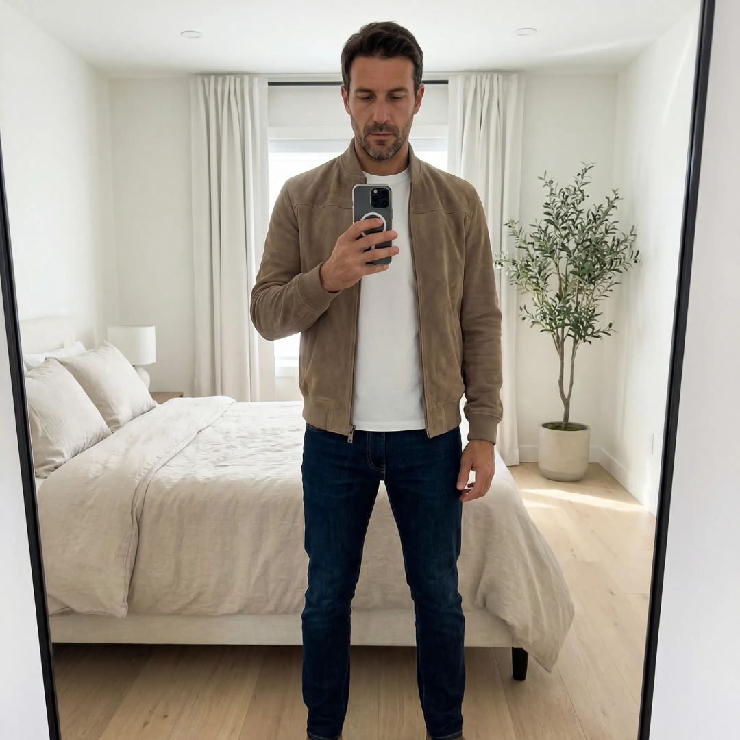 Riviera - Chaqueta bomber de ante suave