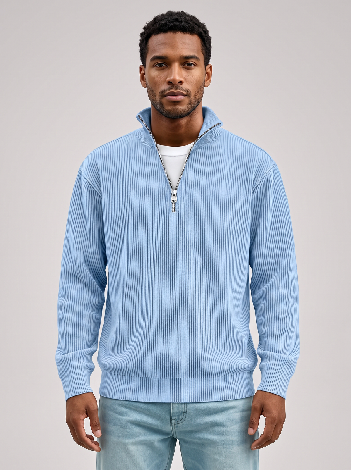 Adonis | Jersey Ligero con Cuello de Cremallera