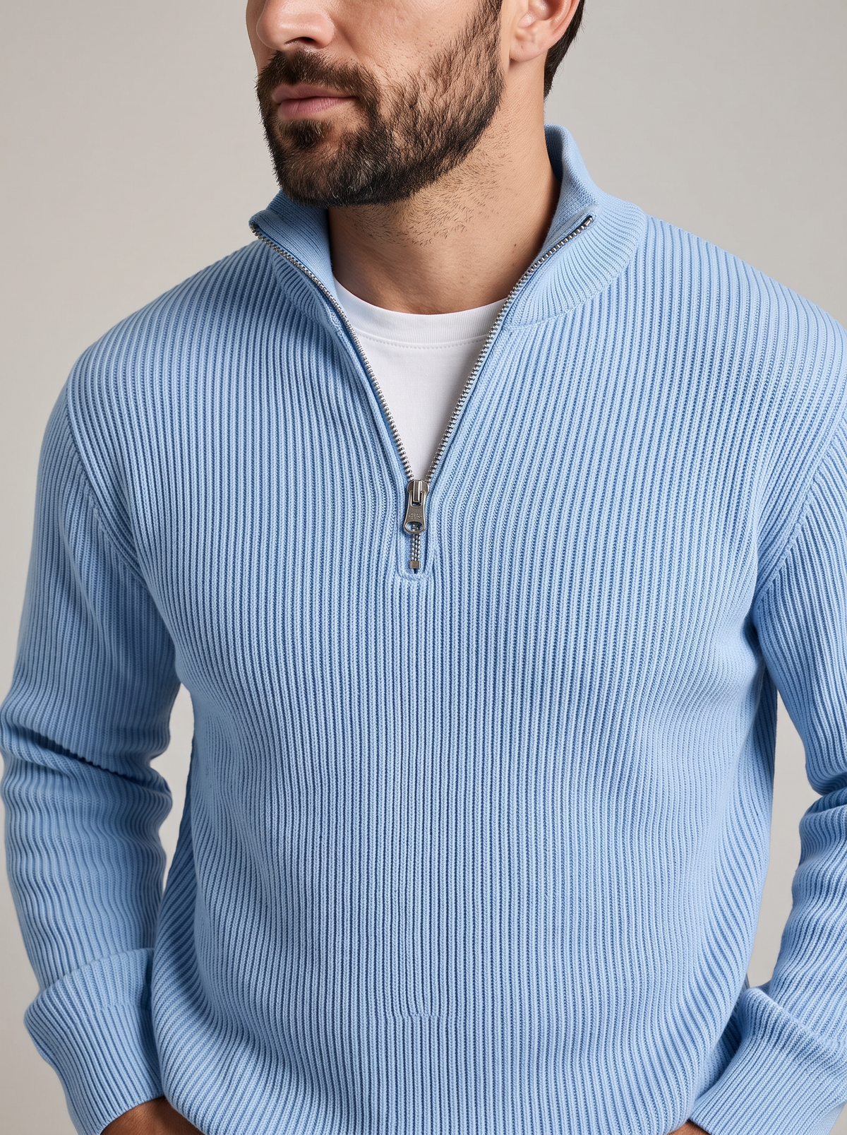 Adonis | Jersey Ligero con Cuello de Cremallera