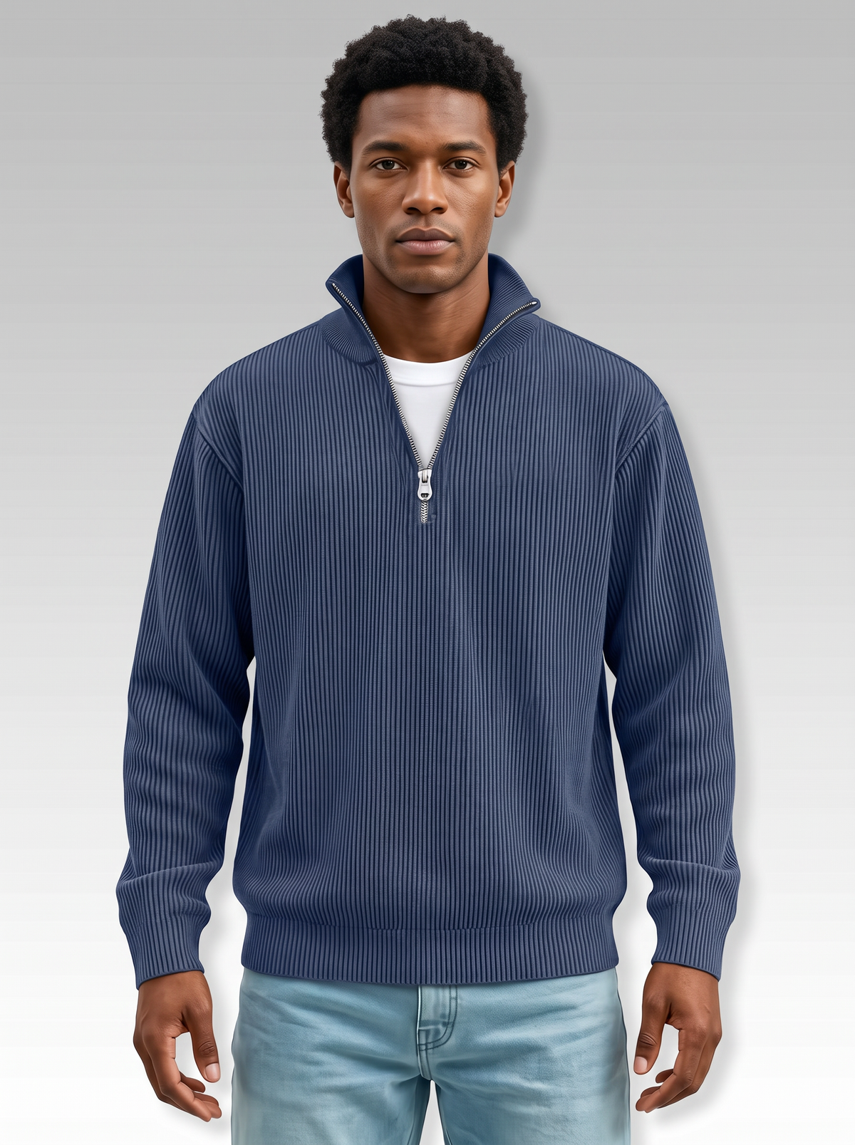 Adonis | Jersey Ligero con Cuello de Cremallera