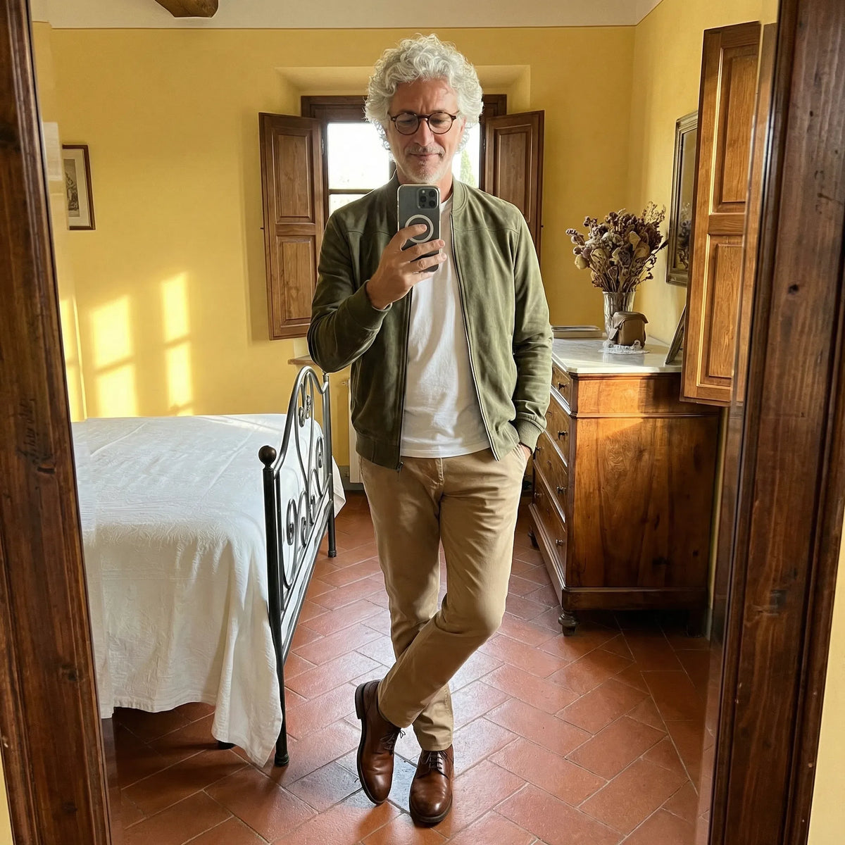 Riviera - Chaqueta bomber de ante suave